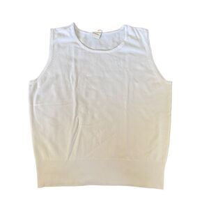 Merona XL white knit tank sweater blouse lightweight sleeveless
